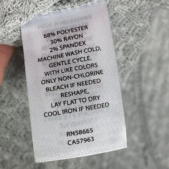 NEW Nordstrom Oversized Waffle Knit Snap Henley Long Sleeve Heather Grey Small S - Picture 9 of 13